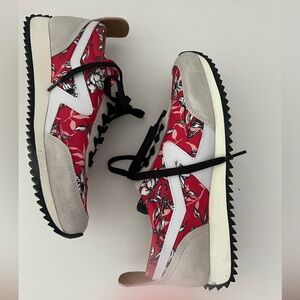 Rag and Bone Retro Runner 37/7 Red Floral Sneaker